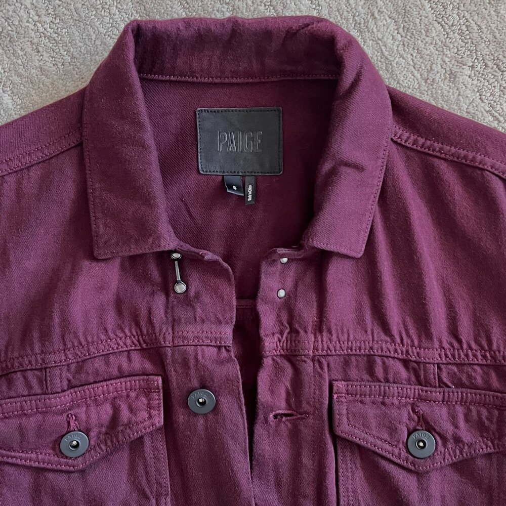 Paige Jacket - Scout Denim - Dark Burgundy - Trucker  - Size Small - Picture 10 of 13